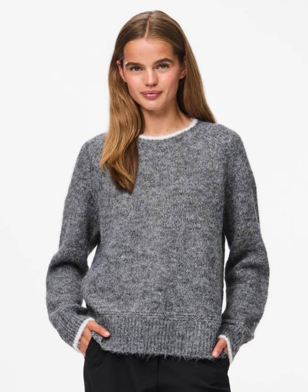 PCIVY Pullover - Medium Grey Melange